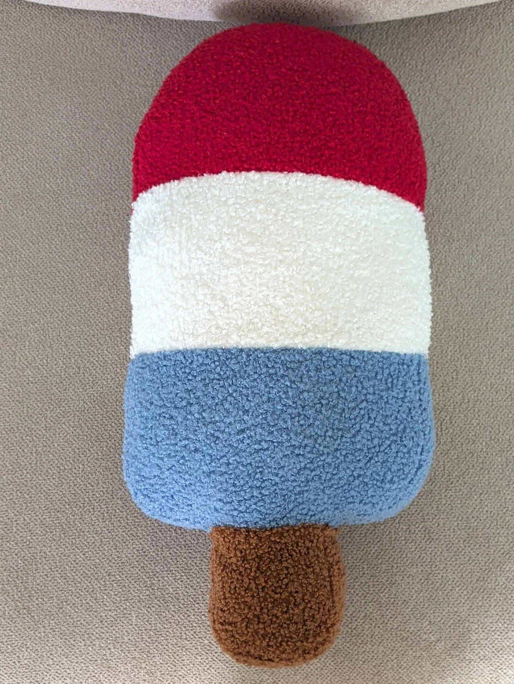 Plush Patriotic Popsicle Throw Pillow in Red, White & Blue 17